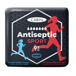 Carin Antiseptic Antiseptic Sport Ultra Thin Sanitary Wipes with wings for athletes, 9 pieces
