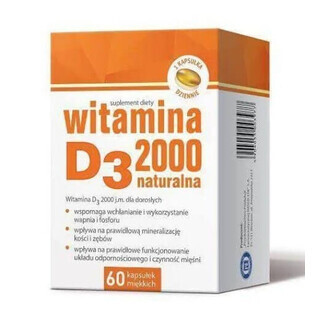 Vitamina D3 2000, 60 cápsulas