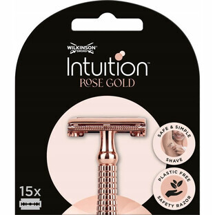 Wilkinson Intuition Rose Gold yulettes pentru aparatul de ras clasic pentru femei, 15 bucăți