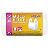 CleanPac, Sacchetti per rifiuti cosmetici, 20l, 40 pezzi