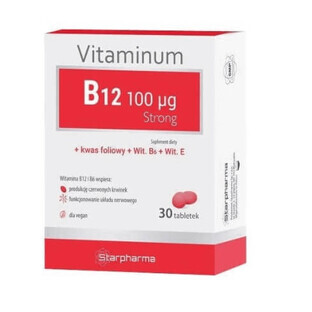 Vitamina B12 100mcg Fuerte, 30 comprimidos