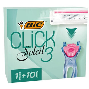 Bic Click 3 Soleil Soleil Sensitive Einwegrasierer, 1 Stück + 10 Klingen