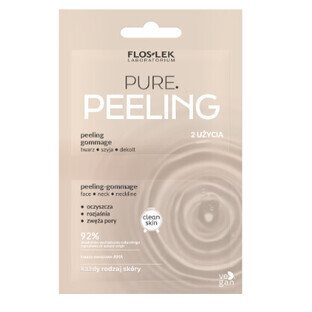 Flos-Lek Pure Peeling- scrub esfoliante viso, collo, décolleté, 2 x 4 ml