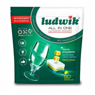 Pastillas lavavajillas Ludwik All in One Ultimate Power Limón, 80 unidades
