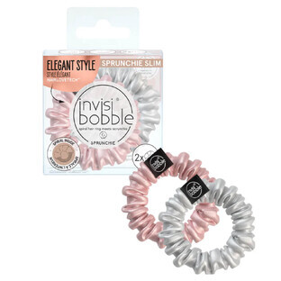 Invisibobble Sprunchie Slim Wax Erasers Bella Chrome, 2 pieces