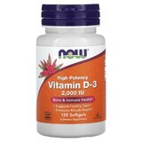 Vitamine D-3, 2.000 IU, 120 softgels, Now Foods