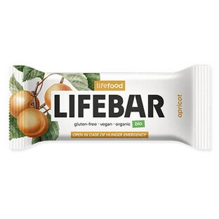 Barretta di albicocca cruda biologica senza glutine, 40 g, Lifebar