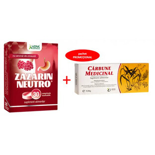 Confezione promozionale Zazarin Lampone 30cp + Carbune Medicinali 30cps