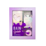 Splash Bath gift set, bath foam, tablet and effervescent donuts, Blueberry, Inuwet 4 pieces