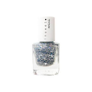 Glitter Silver Dreamer, Inuwet mini, smalto per unghie per bambini a base d'acqua aromatizzato alla vaniglia, 5 ml