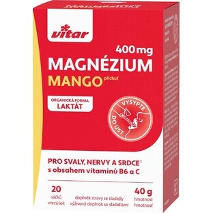 Vitar Magnesio 400 mg + vitaminas B6 y C 20 sobres