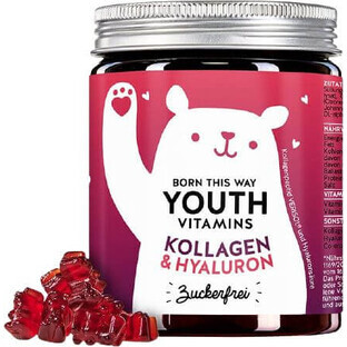 Bears Born This Way vitamine cu colagen, Q10 și acid hialuronic fără zahăr 90 buc Bears Born This Way vitamine cu colagen, Q10 și acid hialuronic fără zahăr 90 buc