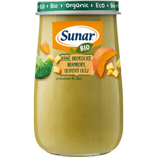Sunar Zucca biologica, broccoli, patate, olio d'oliva 4m+ 190 g