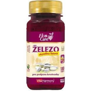 VitaHarmony Eisen 20mg mit Folsäure 180 Tabletten