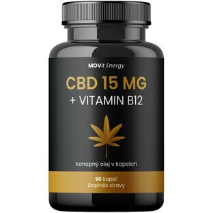 Movit Energy Aceite de cáñamo 15 mg CBD + vitamina B12, 90 cápsulas