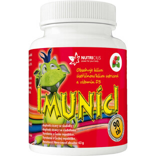 Nutricius IMUNICI Oesterzwam met vitamine D3 voor kinderen met aardbeiensmaak 90 tabletten Nutricius IMUNICI Oesterzwam met vitamine D3 voor kinderen met aardbeiensmaak 90 tabletten
