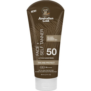 Australian Gold Face + Self Tanner, SPF 50, 88 ml