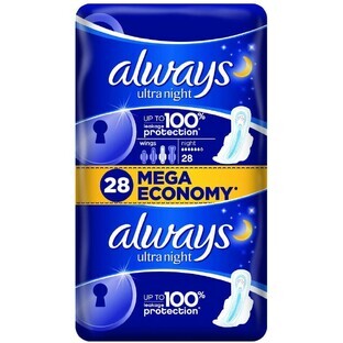 Always Ultra Night Sanitary Pads 28 pcs