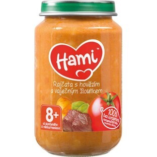 Hami Tomate, carne de vită și gălbenuș de ou de la 8 luni 200 g