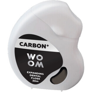 Woom Carbon+ Dehnbare schwarze Zahnseide 30 m