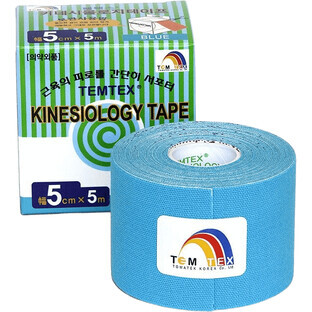 Bande d'étirement Kinesio Temtex Kinesio Temtex Kinesio Treadmill Classic Blue 5cmx5m