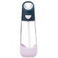 B. blikje Indigo/roze drinkfles met rietje 600 ml