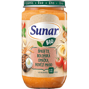 Sunar Organic spaghetti, bolognese sauce, beef 12m+, 235 g