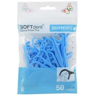 Zahnseide Softdent Zahnbürsten Schmetterling 50 Stück