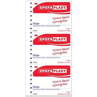 Spofaplast 3M 166N Gesso ipoallergenico 76x51mm, 3 pezzi