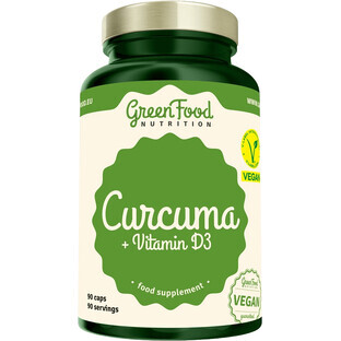 GreenFood Nutrition Cúrcuma + Vitamina D3 90 cápsulas