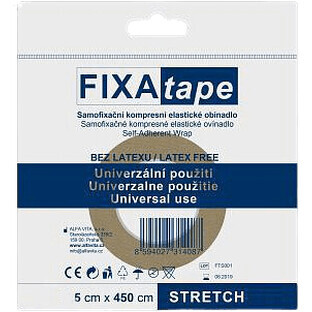 Fixatape Stretch Benda elastica autoadesiva a compressione senza lattice 5 cm x 450 cm