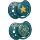LOVI Ciuccio in silicone Dynamic Stardust 18m+ - Verde 2 pz.