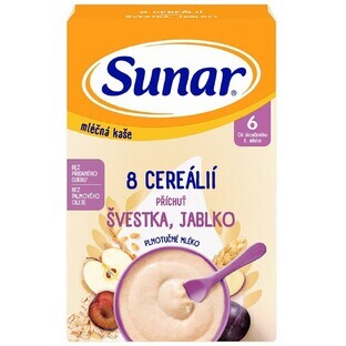 Sunar milk porridge with 8 cereals plum, apple 210 g