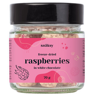Snäksy Frambuesas liofilizadas en chocolate blanco 70 g
