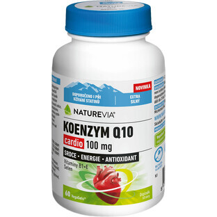 NatureVia KOENZYM Q10 cardio 100 mg, vitamine B1+E, selenium 60 capsules