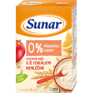 Sunar vruchtenpap zonder melk met 8 granen 1 x 220 g