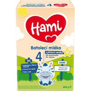 Hami 4 Leche para niños pequeños con sabor a vainilla procedente del Reino Unido. 24 meses 600 g