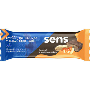 Sens Cricket Protein în ciocolată neagră - Caramel și unt de arahide 60 g
