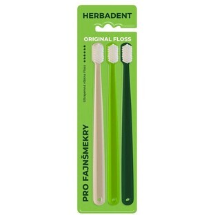 Spazzolino Herbadent Original FLOSS Tripplepack con fibre affusolate ultra-fini. 3 pz.