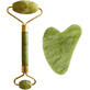 Palsar7 Guasha Massage Roller and Plate (green jade xiuyan) 2 pcs