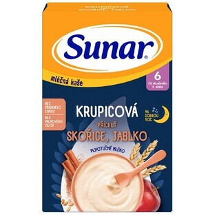 Sunar lapte terci de semolă pentru o noapte bună scorțișoară, măr 210 g