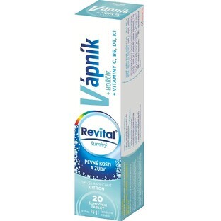 Revital Calcio, Magnesio, Vitamina senza zucchero al gusto di limone 20 compresse effervescenti