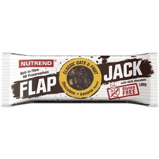 Nutrend FLAPJACK SENZA GLUTINE, cioccolato + banana con cioccolato fondente 100 g