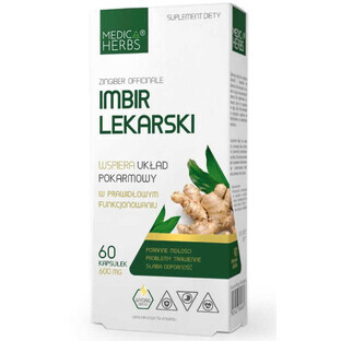 Ghimbir medicinal 600mg 60 capsule Medica Herbs