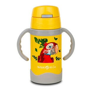 Stainless steel heat insulated bottle We Care, yellow, 300 ml, Nava