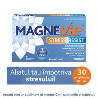 MagneVie Stress Resist with Ashwaghanda 80mg + 60 mg magnesium + 1.4mg vitamin B6, nervous system and stress resistance, 30 tablets