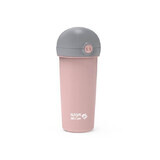 Plastic bottle with straw We Care, pink, 380 ml, Nava