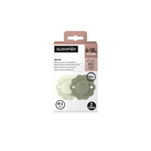 Sucette en silicone SX Pro Wonder, 6 - 18 mois, Aqua Green, 2 pièces, Suavinex