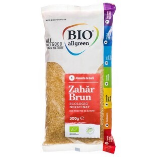 Brauner Bio-Rohrzucker, 500 g, Bio All Green