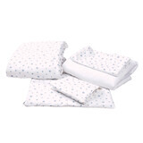 Set 6 pezzi di biancheria per culla, 120x60 cm, Stelute Bleu, Fic Baby